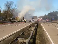 Vollsperrung A7 nach LKW Unfall