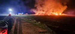 Strohballenbrand in Düshorn