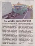 Eine Verletzte nach Auffahrunfall