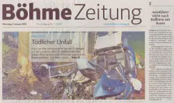 Autofahrer stirbt nch Kollision mit Baum