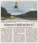 Schwerer Unfall auf A7 