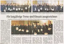 Für langjährige Treue und Einsatz ausgezeichnet