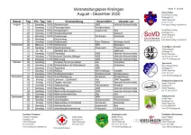 Krelinger Veranstaltungsplan 2020 ist fertig